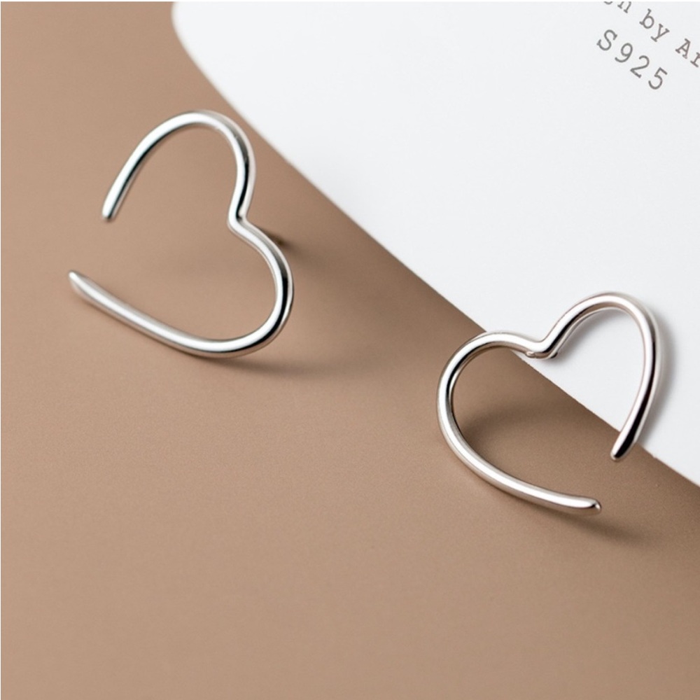 Unique Silver Heart Earrings